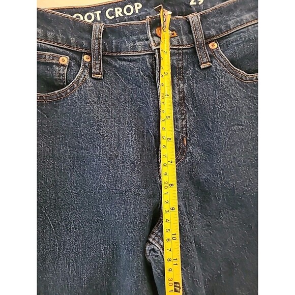 J. Crew 9" Billie Demi Boot Crop Raw Hem Medium Wash Blue Denim jeans Sz 29 - Picture 7 of 7